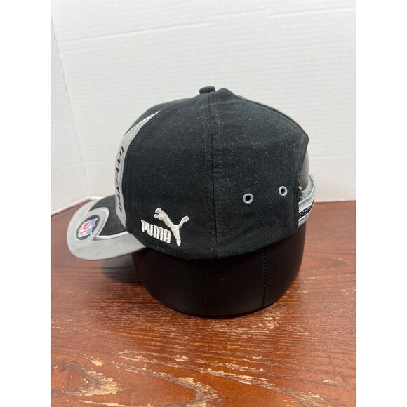NFL Raiders Oakland Black & Gray Hat By Puma Adjustable Hat X3 - Picture 2 of 6